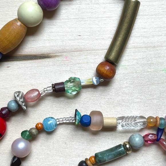 HANDMADE GLASS NECKLACE | Glass Chunkies One of a Kind Readymade Necklace - Picture 3 of 9